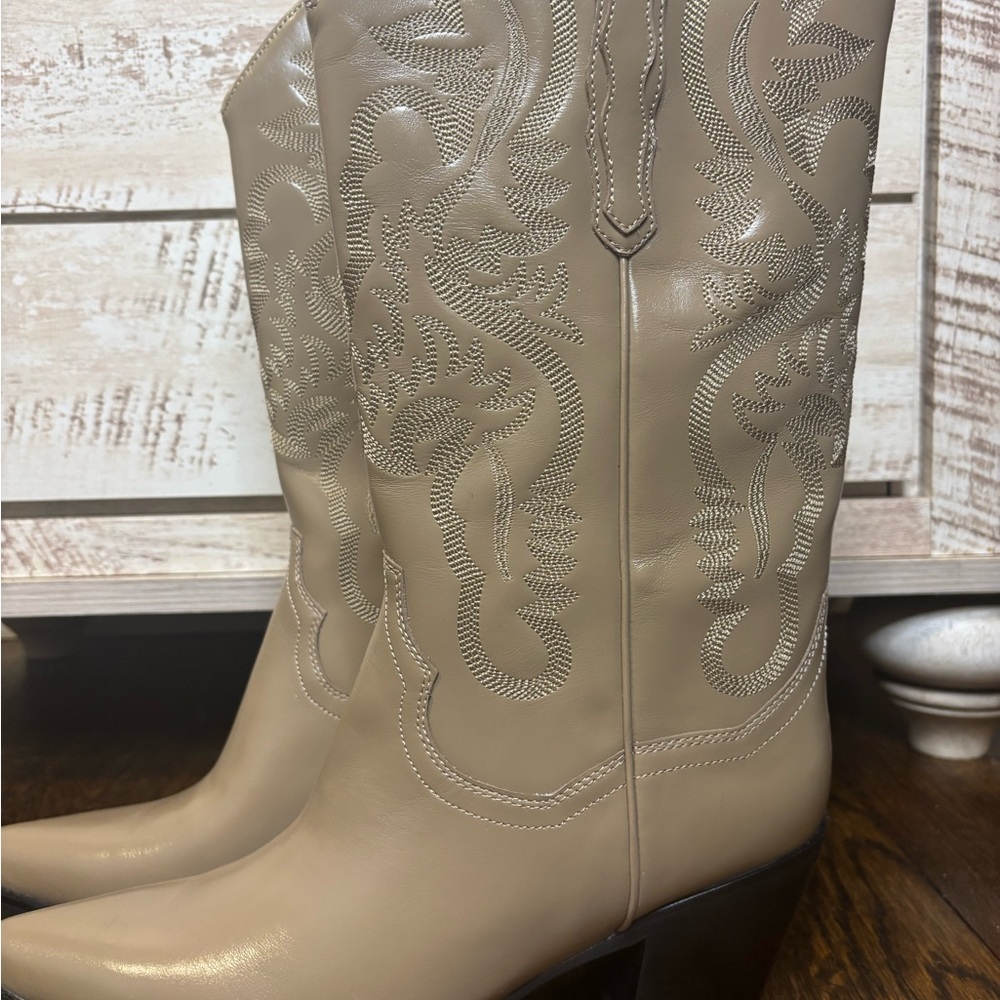 Jeffrey Campbell Dagget Western Boots Taupe Leather | Free People | 10 NWT - Picture 7 of 12